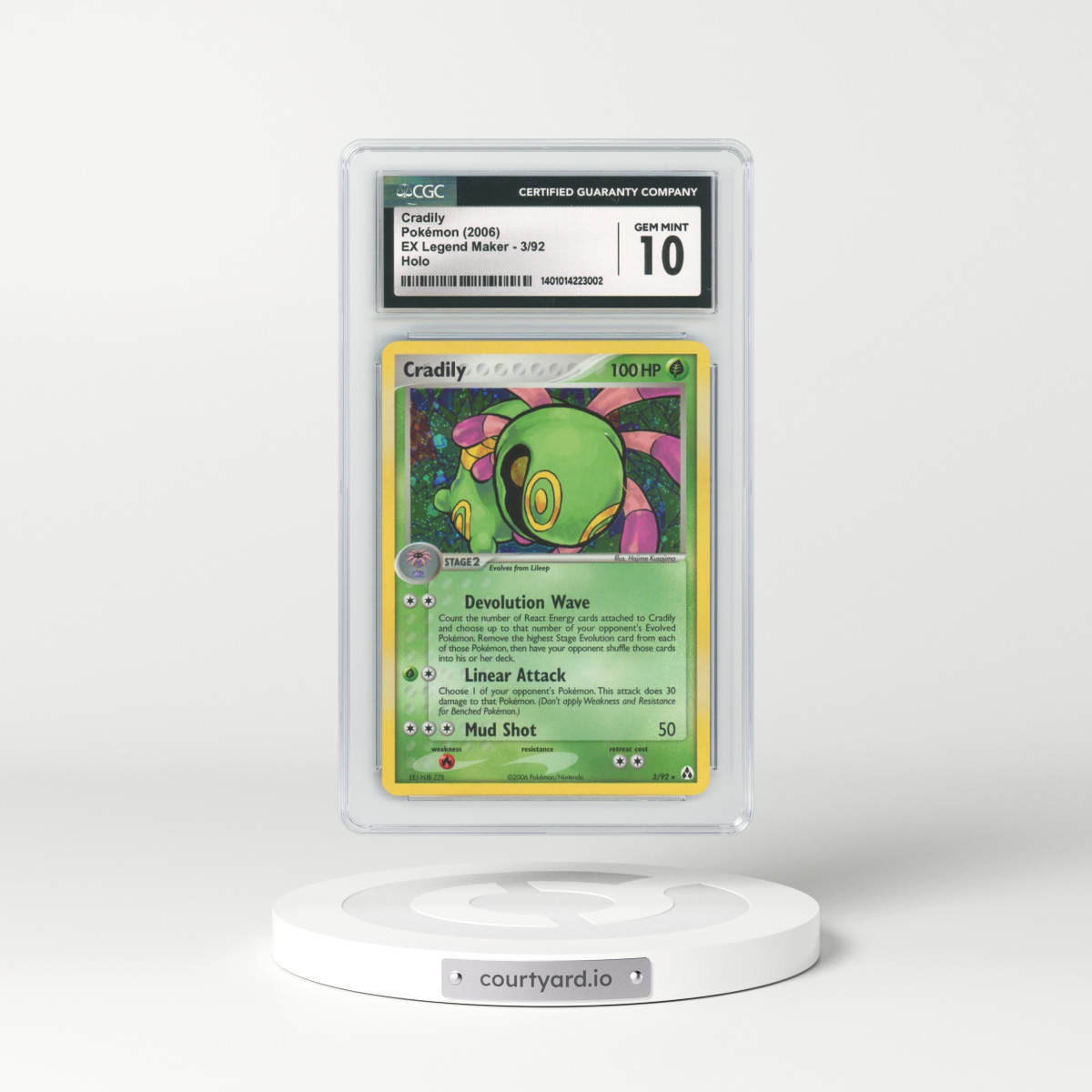 2006 Cradily Holo Pokémon EX Legend Maker CGC 10 GEM MINT